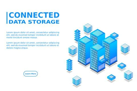 Mainframe, powered server, high technology concept, data center, cloud data s Stock Illustration