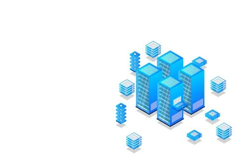 Mainframe, powered server, high technology concept, data center, cloud data s イラスト素材