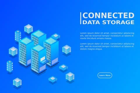 Mainframe, powered server, high technology concept, data center, cloud data s 스톡 일러스트