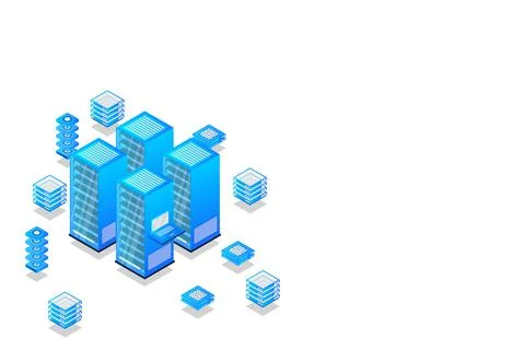 Mainframe, powered server, high technology concept, data center, cloud data s 스톡 일러스트