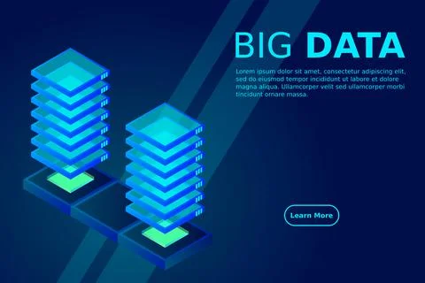 Mainframe, powered server, high technology concept, data center, cloud data s Stock Illustration