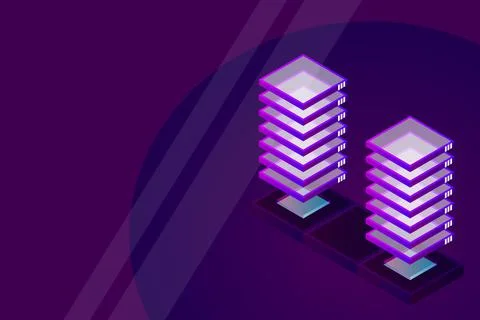 Mainframe, powered server, high technology concept, data center, cloud data s Stock Illustration