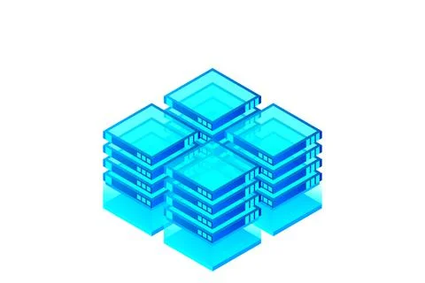 Mainframe, powered server, high technology concept, data center, cloud data s Stock Illustration