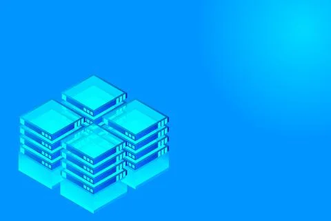 Mainframe, powered server, high technology concept, data center, cloud data s Illustrazione stock