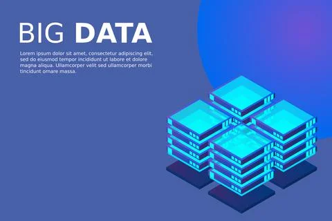 Mainframe, powered server, high technology concept, data center, cloud data s Stock Illustration