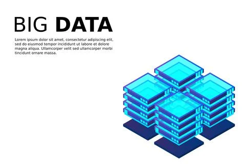 Mainframe, powered server, high technology concept, data center, cloud data s Stock Illustration