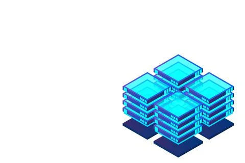 Mainframe, powered server, high technology concept, data center, cloud data s 스톡 일러스트