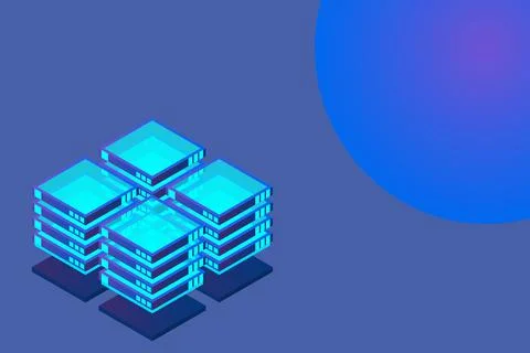 Mainframe, powered server, high technology concept, data center, cloud data s Illustrazione stock