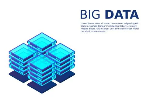 Mainframe, powered server, high technology concept, data center, cloud data s Stock Illustration