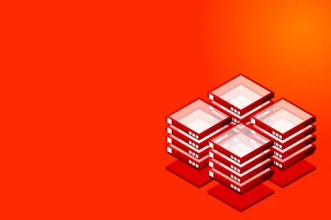 Mainframe, powered server, high technology concept, data center, cloud data s Illustrazione stock