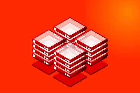 Mainframe, powered server, high technology concept, data center, cloud data s Illustrazione stock