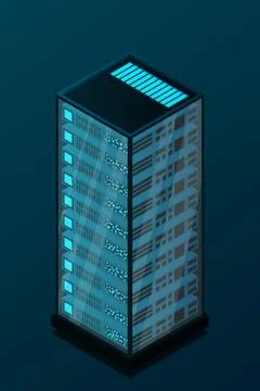Mainframe, powered server, high technology concept, data center, cloud data s 스톡 일러스트