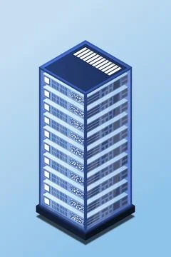 Mainframe, powered server, high technology concept, data center, cloud data s Illustrazione stock