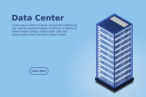Mainframe, powered server, high technology concept, data center, cloud data s 스톡 일러스트