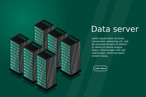 Mainframe, powered server, high technology concept, data center, cloud data s 스톡 일러스트