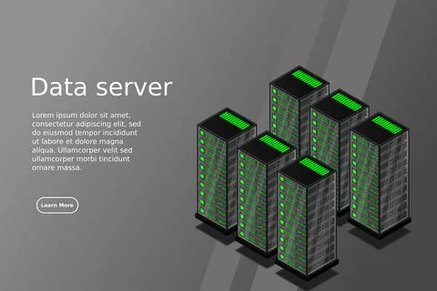 Mainframe, powered server, high technology concept, data center, cloud data s イラスト素材