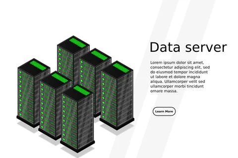 Mainframe, powered server, high technology concept, data center, cloud data s 스톡 일러스트