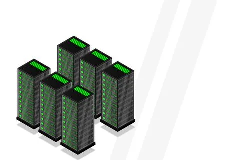 Mainframe, powered server, high technology concept, data center, cloud data s イラスト素材