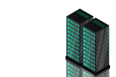Mainframe, powered server, high technology concept, data center, cloud data s Stock Illustration