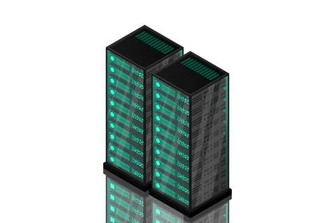 Mainframe, powered server, high technology concept, data center, cloud data s 스톡 일러스트