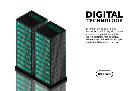 Mainframe, powered server, high technology concept, data center, cloud data s イラスト素材
