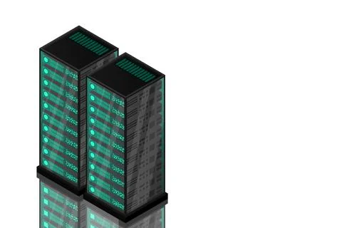 Mainframe, powered server, high technology concept, data center, cloud data s 스톡 일러스트