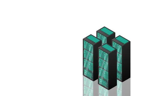 Mainframe, powered server, high technology concept, data center, cloud data s Illustrazione stock