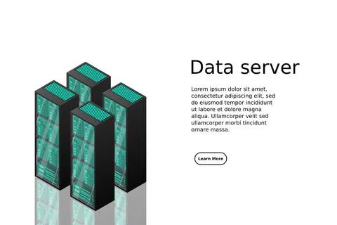 Mainframe, powered server, high technology concept, data center, cloud data s Stock Illustration
