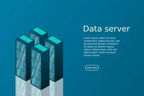 Mainframe, powered server, high technology concept, data center, cloud data s Stock Illustration