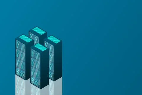 Mainframe, powered server, high technology concept, data center, cloud data s 스톡 일러스트