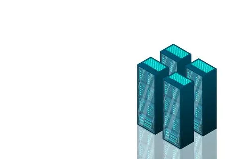 Mainframe, powered server, high technology concept, data center, cloud data s Stock Illustration
