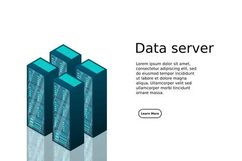 Mainframe, powered server, high technology concept, data center, cloud data s Stock Illustration