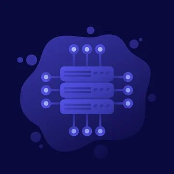 Mainframe, server or hosting service icon, vector Stock Illustration