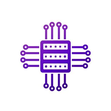 Mainframe, server or a hosting service icon Stock Illustration