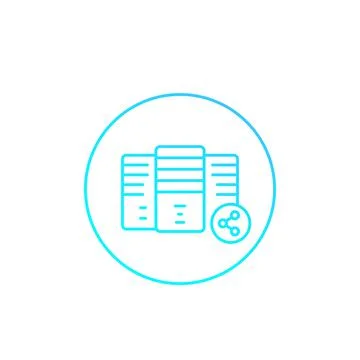 Mainframe, server, shared hosting vector icon, linear Illustrazione stock