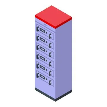 Mainframe server tower storing and processing big data Stock Illustration