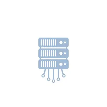 Mainframe, server vector icon on white Stock Illustration