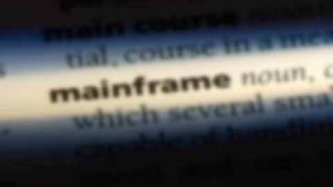 Mainframe word in a dictionary. Stock Footage 99563250