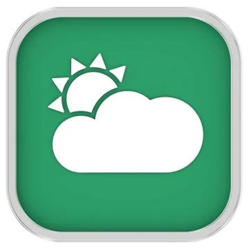 Mainly clear or partly cloudy with sunny intervals sign Illustrazione stock