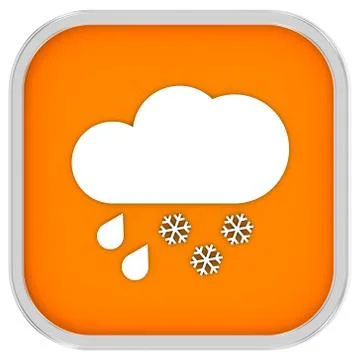 Mainly cloudy with considerable amount of rain and snow sign Stockillustratie
