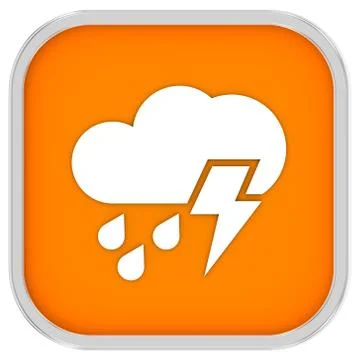 Mainly cloudy with considerable amount of rain and possibility of lightning s Stockillustratie