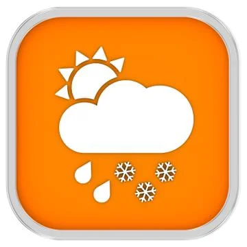 Mainly cloudy with considerable amount of rain and snow sign Stockillustratie