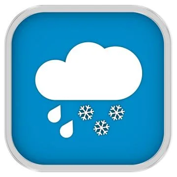 Mainly cloudy with considerable amount of rain and snow sign Illustrazione stock