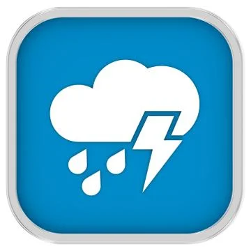 Mainly cloudy with considerable amount of rain and possibility of lightning s Stockillustratie