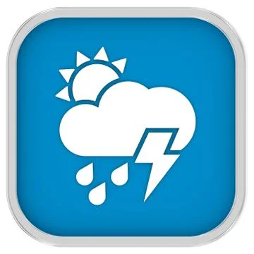 Mainly cloudy with considerable amount of rain and possibility of lightning s Stock Illustration