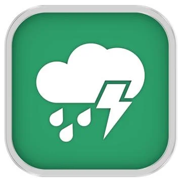 Mainly cloudy with considerable amount of rain and possibility of lightning s Ilustración de archivo