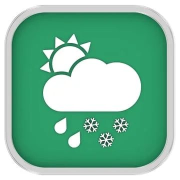 Mainly cloudy with considerable amount of rain and snow sign Ilustración de archivo