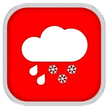 Mainly cloudy with considerable amount of rain and snow sign Ilustración de archivo