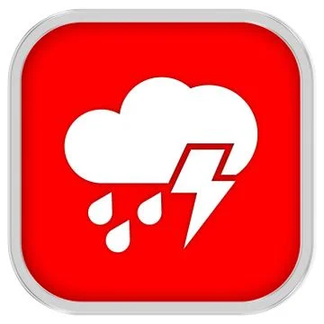 Mainly cloudy with considerable amount of rain and possibility of lightning s Illustrazione stock