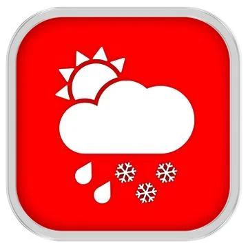 Mainly cloudy with considerable amount of rain and snow sign Stockillustratie